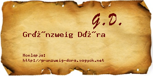 Grünzweig Dóra névjegykártya